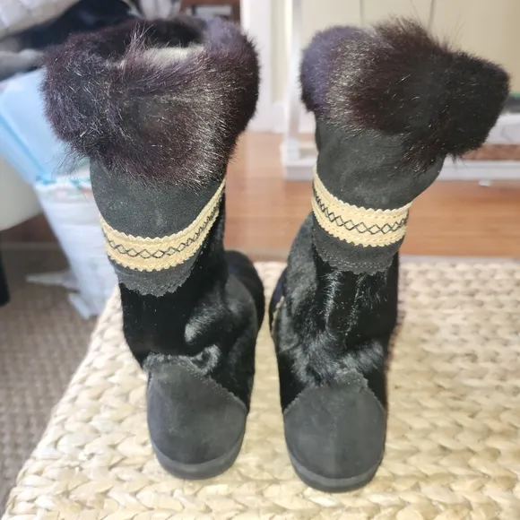 Tecnica Italy fur boots sherpa lined classic women sz 42/11