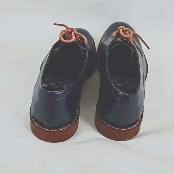 Ted Baker IRRON 2 Mens Dark Navy Blue and Brown Leather Derby Lace Up Shoes 11.5