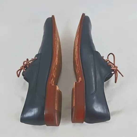 Ted Baker IRRON 2 Mens Dark Navy Blue and Brown Leather Derby Lace Up Shoes 11.5