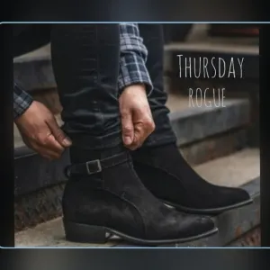 Thursday Black Suede Rogue Boots Size 16