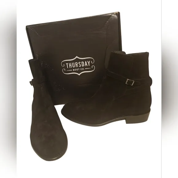 Thursday Black Suede Rogue Boots Size 16