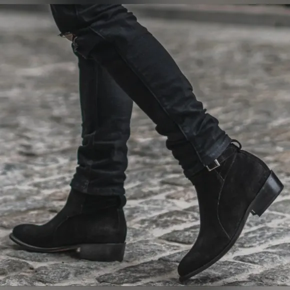 Thursday Black Suede Rogue Boots Size 16