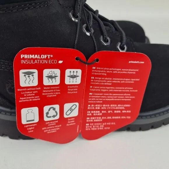 Timberland 6 In Classic Boot Nubuck Black LITTLE KIDS Waterproof