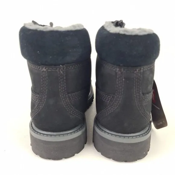Timberland 6 In Classic Boot Nubuck Black LITTLE KIDS Waterproof