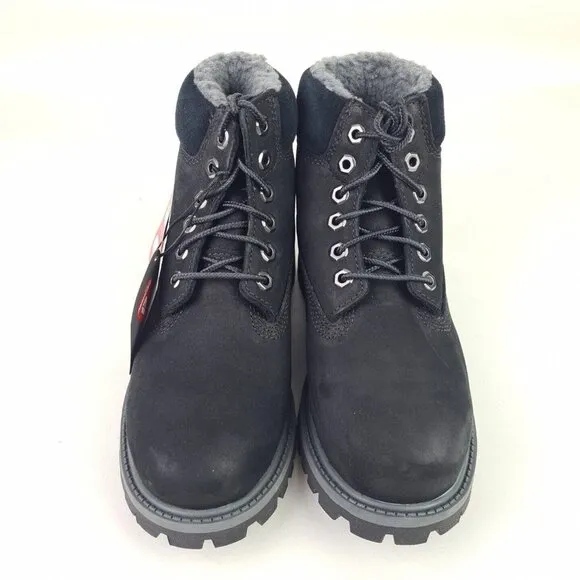 Timberland 6 In Classic Boot Nubuck Black LITTLE KIDS Waterproof