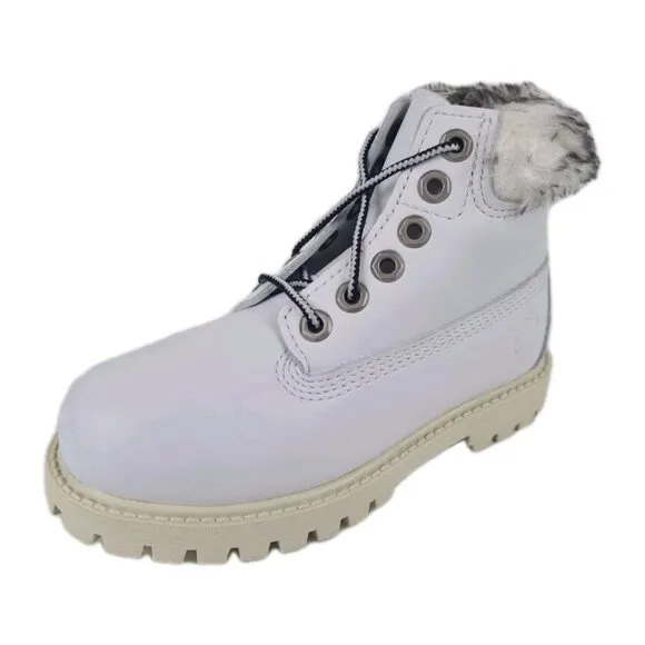 Timberland 6 IN Premium Classic Toddler Boots White Leather