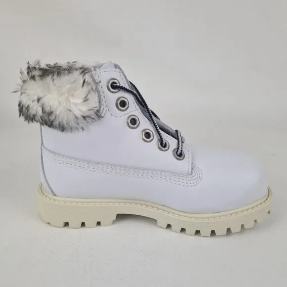 Timberland 6 IN Premium Classic Toddler Boots White Leather