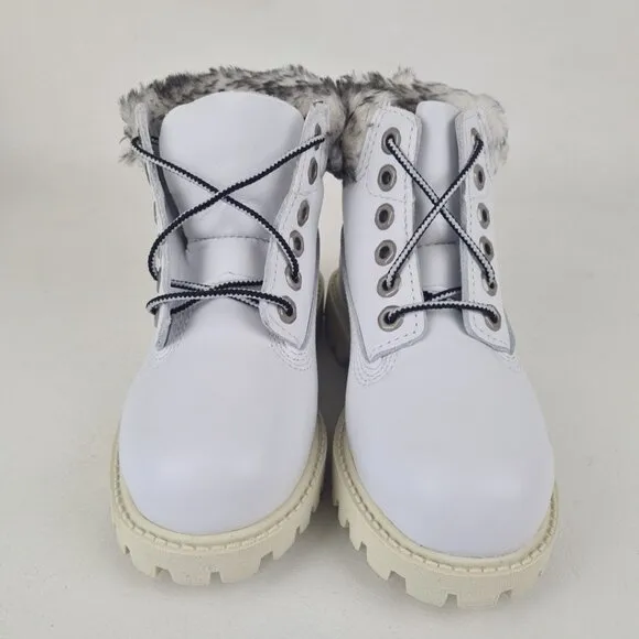 Timberland 6 IN Premium Classic Toddler Boots White Leather