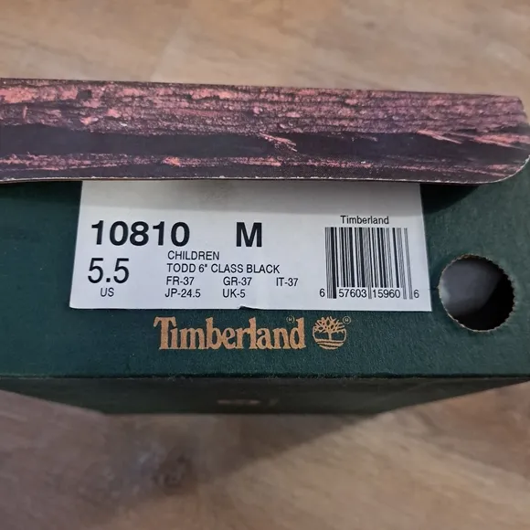 Timberland Children's Toddler Big Baby Classic Black 6&quot; Boots Size 5.5 New NOB