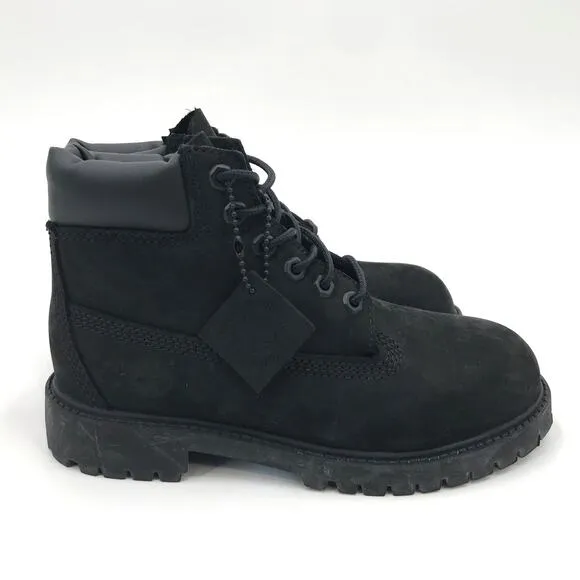 Timberland Kids Classic 6&quot; Premium All Black Waterproof Boots Youth Size 2