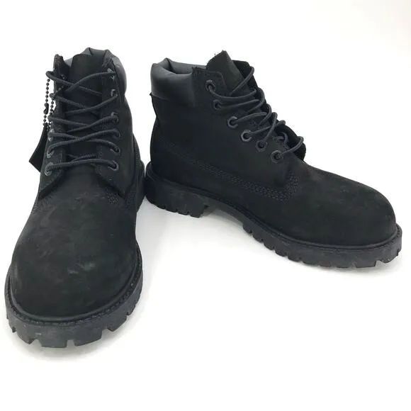 Timberland Kids Classic 6&quot; Premium All Black Waterproof Boots Youth Size 2