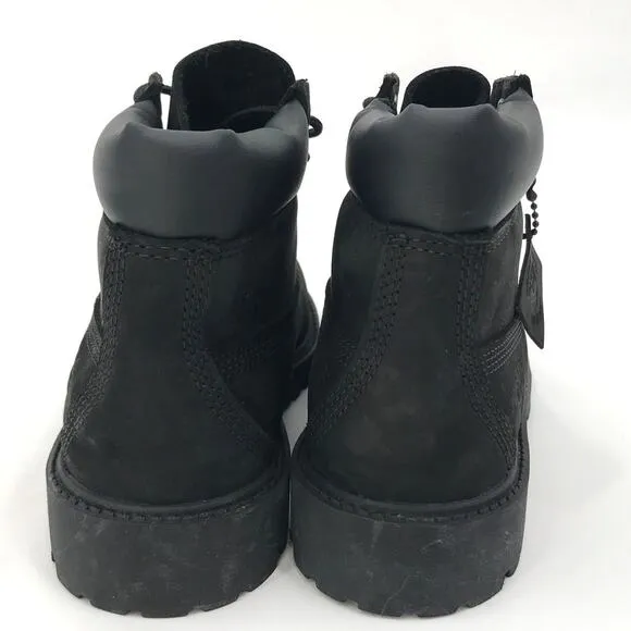 Timberland Kids Classic 6&quot; Premium All Black Waterproof Boots Youth Size 2