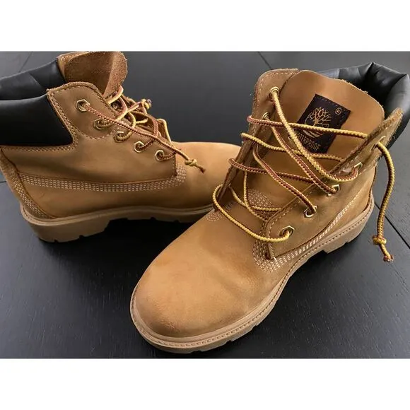 Timberland Little Kid 6&quot; Premium Waterproof Boots Boys 1.5 Wheat Classic Lace Up
