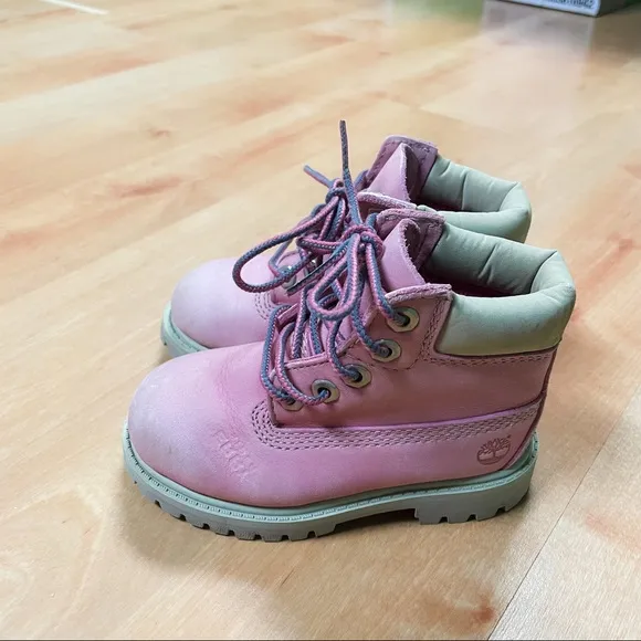 Timberland Pink Classic 6” Boot Toddler Girls Size 7