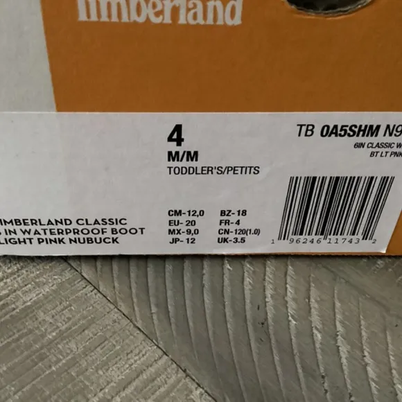 TIMBERLAND Toddler Girls 6&quot; Classic Water Resistant Boots