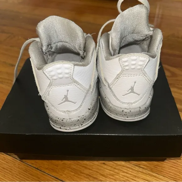 Toddler Air Jordan 4 Retro Athletic Shoes ‘White Oreo’ BQ7670 100 - Size 5C