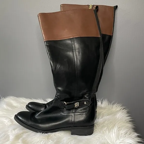 Tommy Hilfiger classic 2 tone riding boots size 9.5