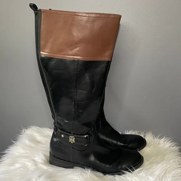 Tommy Hilfiger classic 2 tone riding boots size 9.5