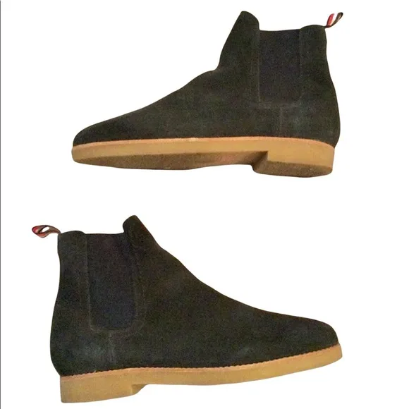 TOMMY HILFIGER MENS BLUE SUEDE BOOTS