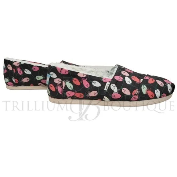 TOMS Forged Iron Tree Lights Alparagata Ortholite Slip-Ons Glow in the Dark NIB!