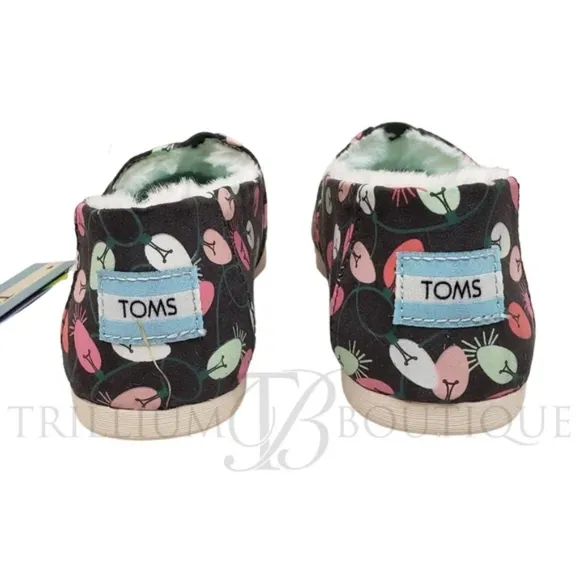 TOMS Forged Iron Tree Lights Alparagata Ortholite Slip-Ons Glow in the Dark NIB!