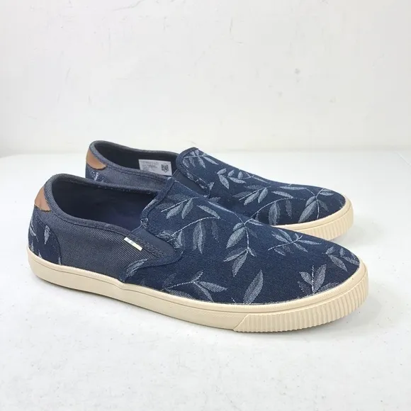 TOMS Mens Baja Leaf Print Slip On Shoes