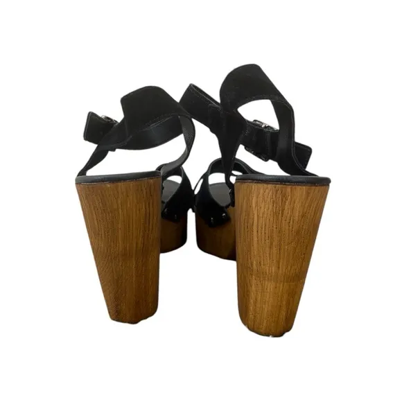 TopShop black suede platform sandals size 10