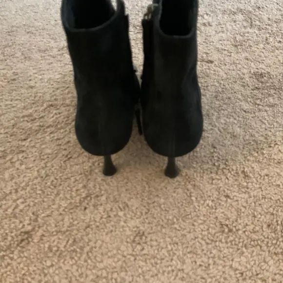 TORY BURCH EMBELLISHED SUEDE BOOTS WITH CRYSTAL BOW