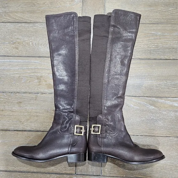 Tory Burch Jack Landed Capra Elastic Leather Over The Knee Riding Boots Size 7.5