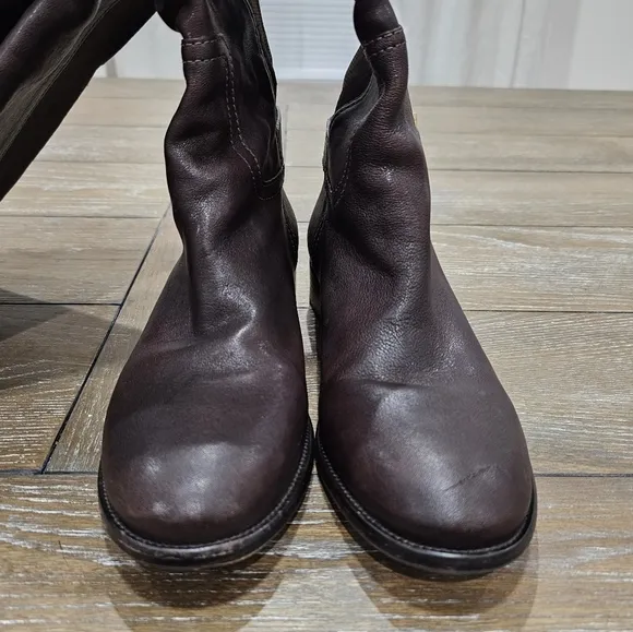 Tory Burch Jack Landed Capra Elastic Leather Over The Knee Riding Boots Size 7.5
