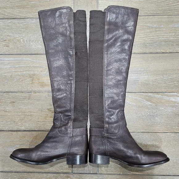 Tory Burch Jack Landed Capra Elastic Leather Over The Knee Riding Boots Size 7.5