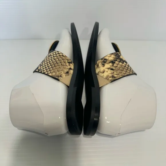 Tory Burch Patos Disk Thong Woven Leather Sandals Size 5 1/2