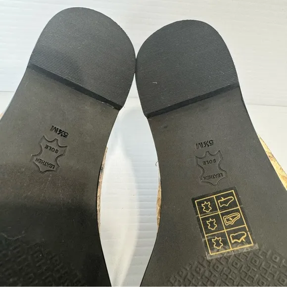 Tory Burch Patos Disk Thong Woven Leather Sandals Size 5 1/2