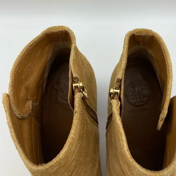 Tory Burch Sabe Caramel Suede Women’s Boots 10M