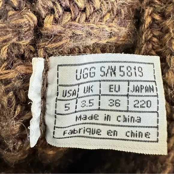 UGG Australia Classic Cardy Knit Boots Womens Size 5  EU 36  3 Buttons