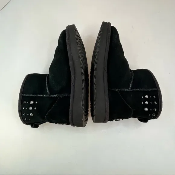 UGG Australia Classic Gem Mini Studded Swarovski Crystal Boot Black Women's 5