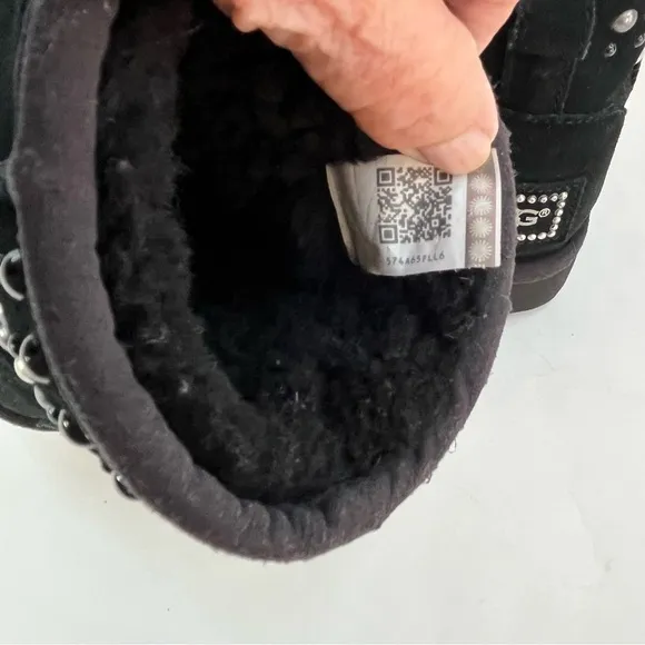 UGG Australia Classic Gem Mini Studded Swarovski Crystal Boot Black Women's 5