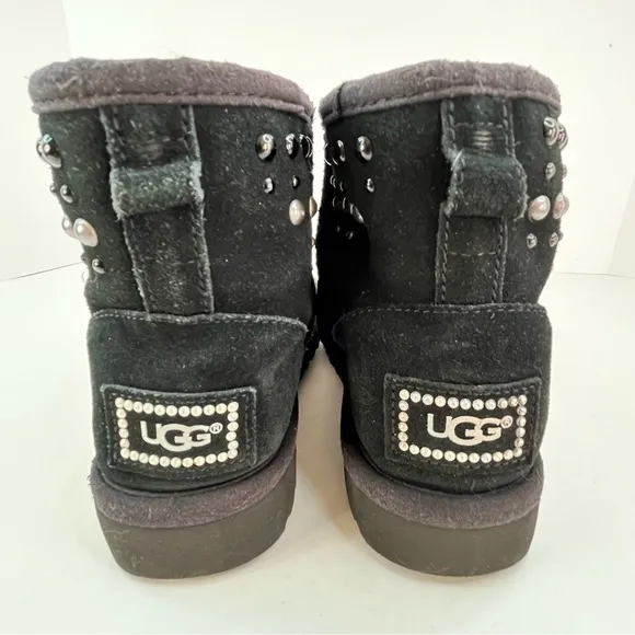 UGG Australia Classic Gem Mini Studded Swarovski Crystal Boot Black Women's 5