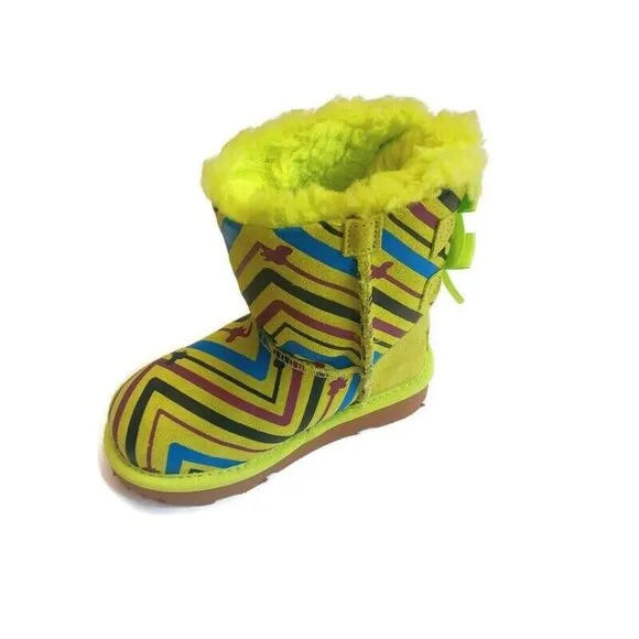 UGG Bailey Bow II Toddler Boot Size 9 Age 3-4 Galactic Print Green 1133130T
