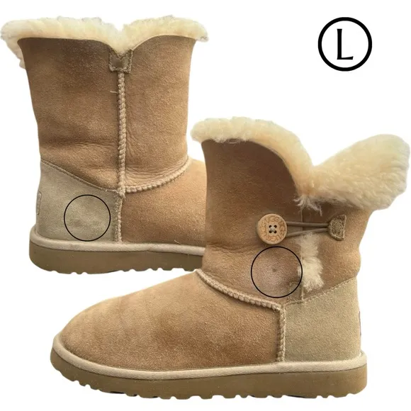 UGG  Bailey Button Classic Short Tan Boots - 5Y