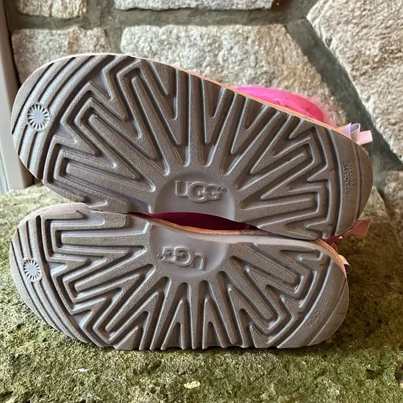 UGG Bailey II Boot Pink Suede With Bows