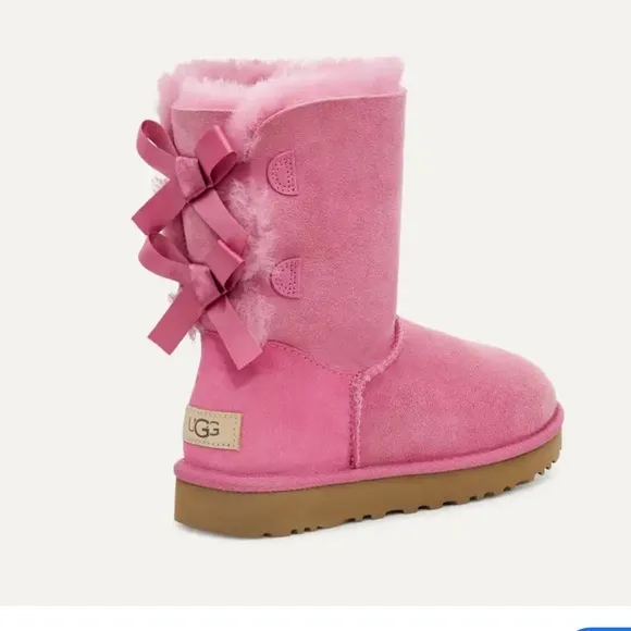 UGG Bailey II Boot Pink Suede With Bows
