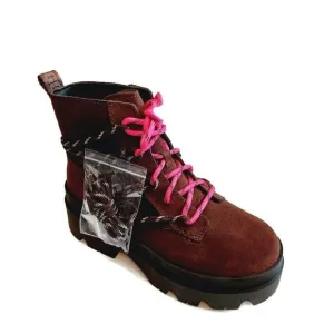 UGG Brisbane Lace Up Suede Platform Boots Womens Size 8 Burnt Cedar #1143841