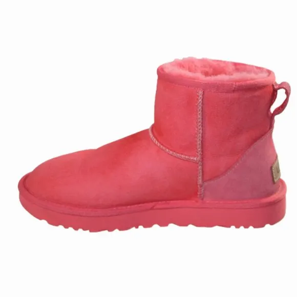 UGG Classic Mini II Punch Pink Shearling Lined Boot, Size 7