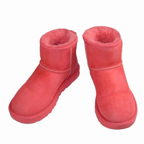 UGG Classic Mini II Punch Pink Shearling Lined Boot, Size 7