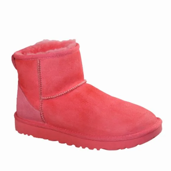 UGG Classic Mini II Punch Pink Shearling Lined Boot, Size 7
