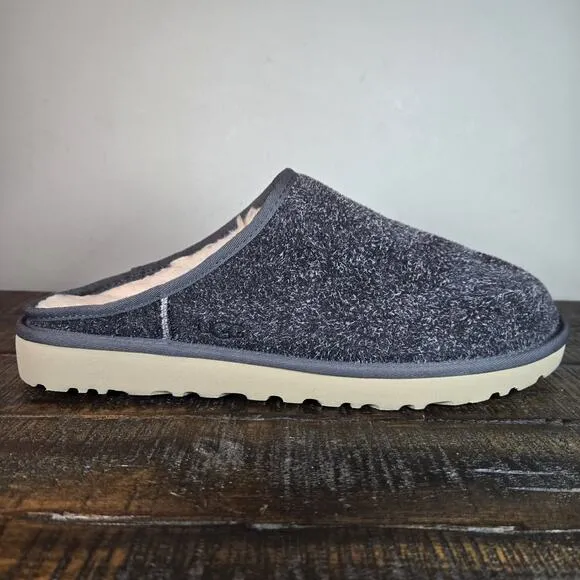 UGG Classic Slipper Mens Size 13 Shaggy Suede Fuzzy Warm Slip On Shoes Blue