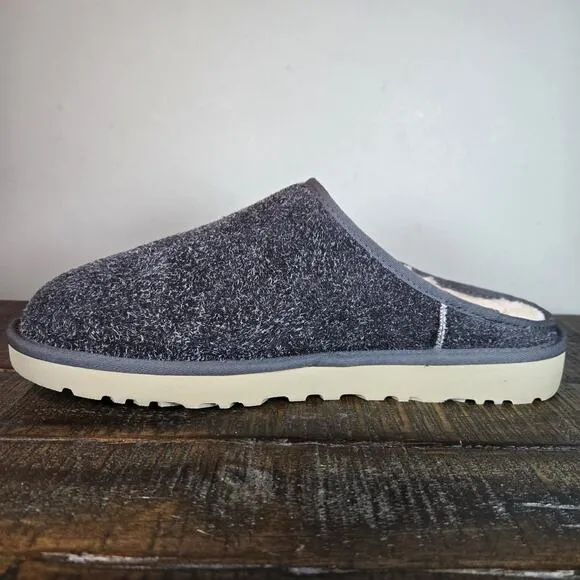 UGG Classic Slipper Mens Size 13 Shaggy Suede Fuzzy Warm Slip On Shoes Blue