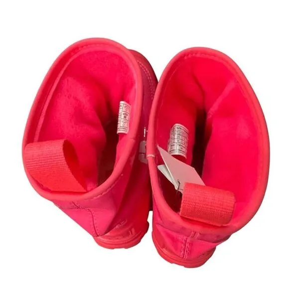 UGG Classic Brellah Mini Logo Stripe Boots size 5 girls  coral pink new no box