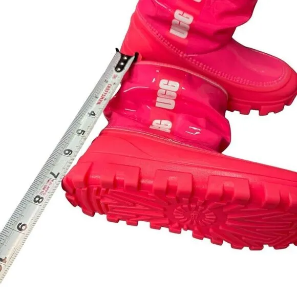 UGG Classic Brellah Mini Logo Stripe Boots size 5 girls  coral pink new no box